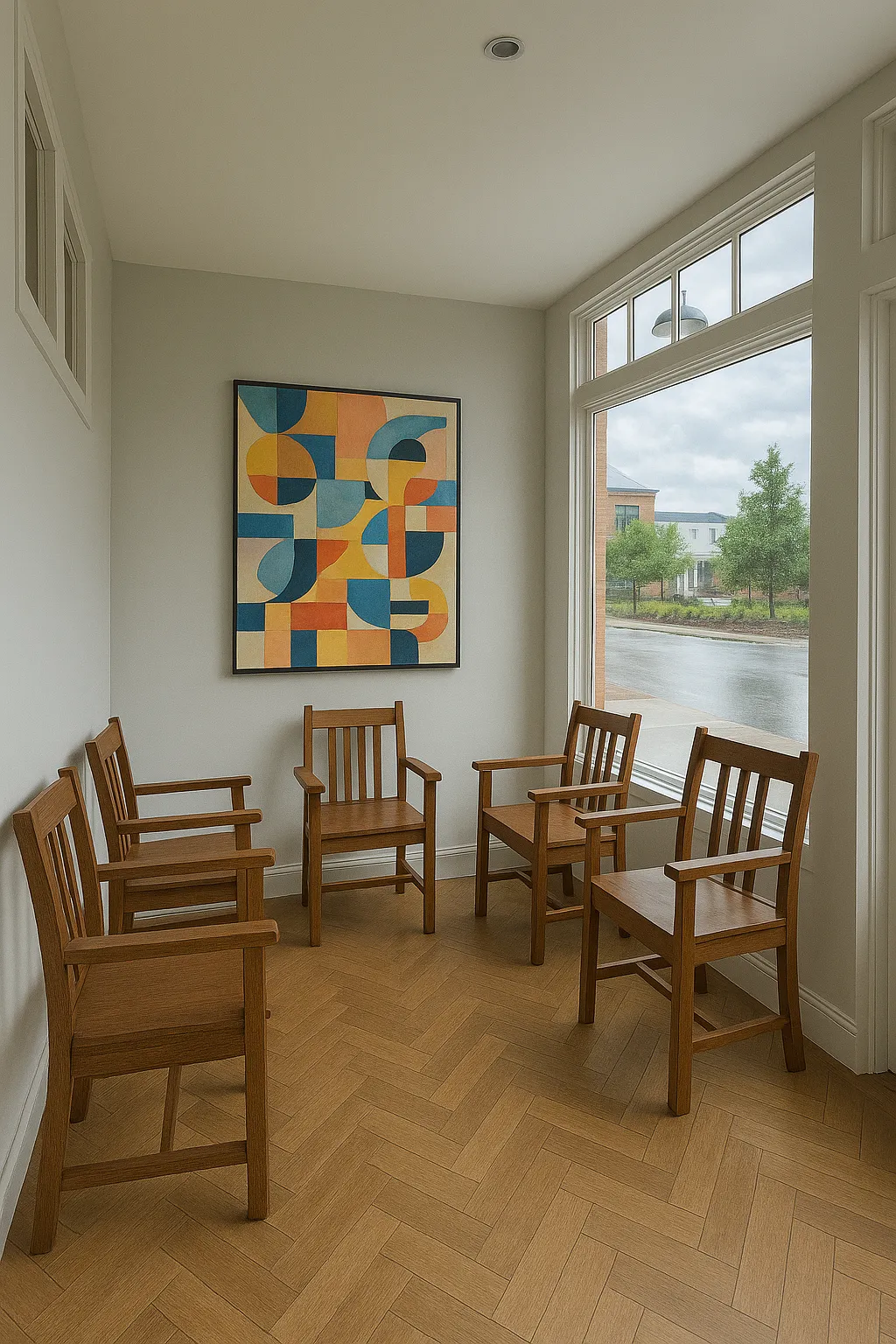 Welcoming reception area with warm decor